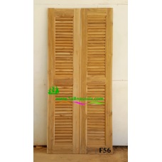ประตูบานเฟี้ยมไม้สัก รหัส F56